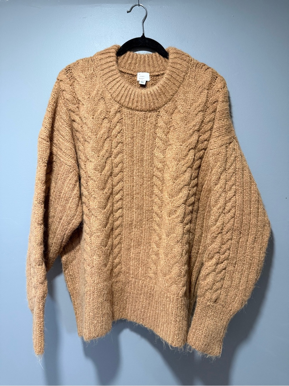 a new day Cozy Cable Crewneck Sweater - Camel